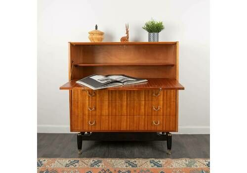 Retro G Plan Bureau Librenza Range 1960s Mid Century Desk Workstation Chest Of Drawers