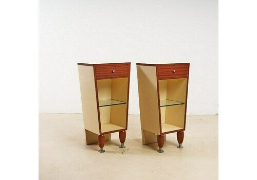 Pair Of 70's Barber's Night Tables