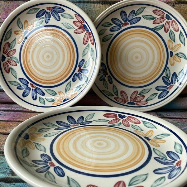 Biltons Dinner 3 X Plater Floral Flowers England Tableware Stafordshire