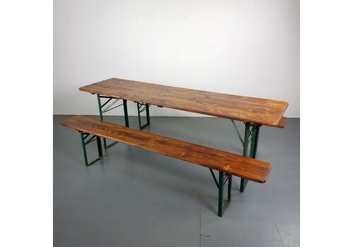 Customised Extra Width Vintage German Beer Table And Benches