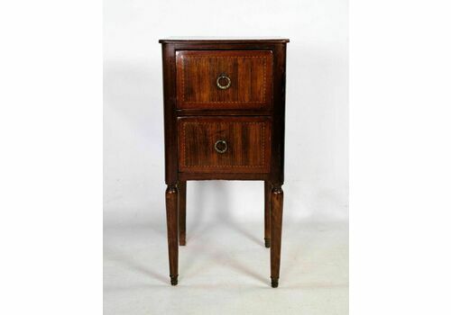 Side Table, Mahogany, Walnut Marquetry, Original Handle, 1860