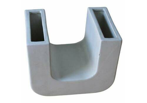 White Glazed Ceramic Vase Particular Shape Ettore Sottsass Style 1960s