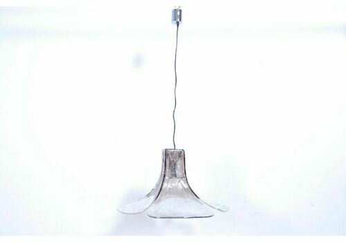 Chandelier Design Carlo Nason Flower Series For Mazzega Vetro Murano 70s Black