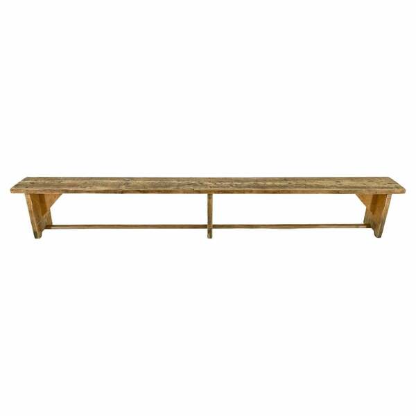Vintage Long Wooden Bench, 1950's Vinterior