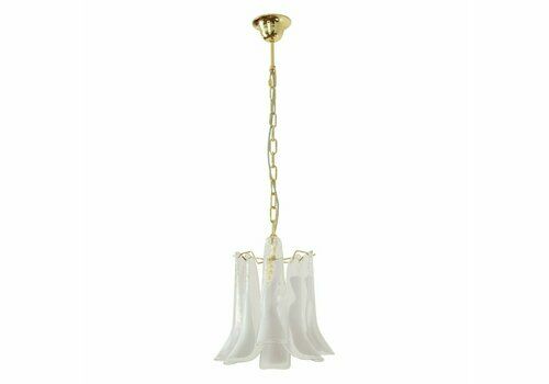 Pendant Lamp In Murano Crystal And White Glass, Italy, 90s