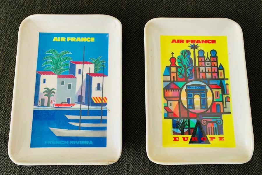 Vintage Original French Air France Ashtrays Pin Tray Rare Interior