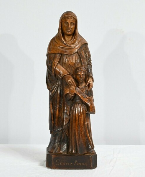 Statue Of Saint Anne In Ash Signed E.Le Neuthier Mid 19th Century ...