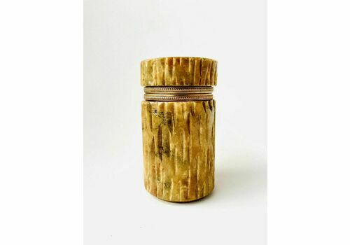 1960s Italian Yellow/Brown Alabaster Hinged Jar/Trinket Box
