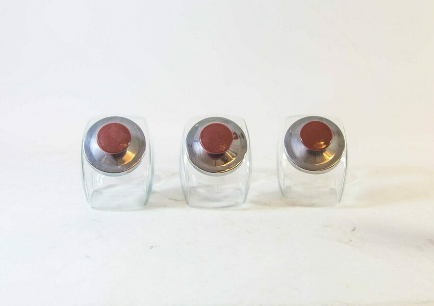Set Of 3 Candy Jars Medium Sized Angled Design Counter Display