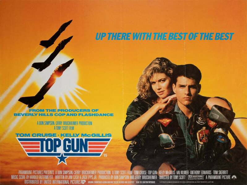 Top Gun 1986 Uk Quad Film Poster, Brian Bysouth Vinterior