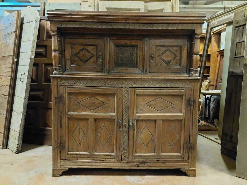 Buffet Sideboard Credenzas In Carved And Bent Larch, Rustic, Italy's Mountains photo furniture