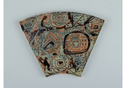 Royal Copenhagen, Six Baca Faience Tiles With Patterned Glaze. Model 869/3811.