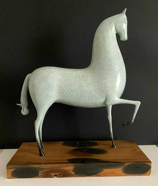 Art Deco Bronze Horse Cast By Elie Nadelman On A Wooden Base , Bronze