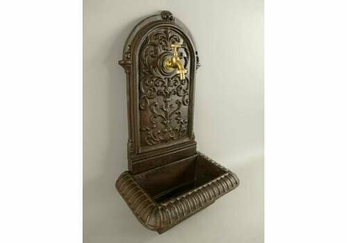 Antique Style Wall Fountain Cast Aluminum Sink Green Height 65cm