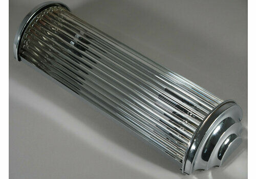 Art Deco Chrome Wall Lamp With Classic Glass Rods, Petitot, Cinema Light, Mirror Light, Lamp For Stairwell,