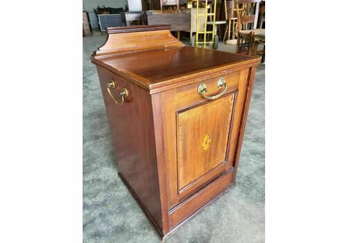 Antique Edwardian Inlaid Mahogany Storage Box Side End Table Purdonium