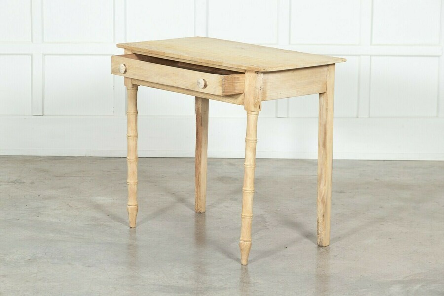 Regency English Stripped Pine Faux Bamboo Writing Table | Vinterior