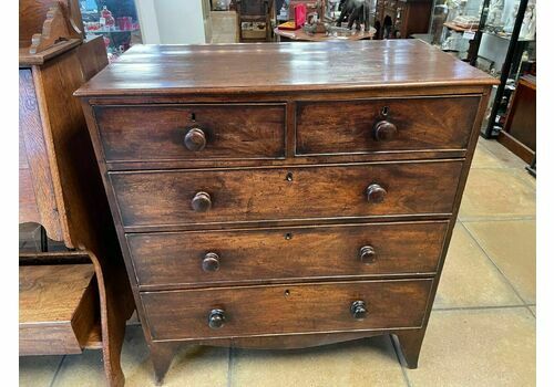 Antique Mahogany Two Over Three Chest Of Drawers