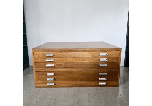 Mid Century Plan Chest, Mid 20th Century