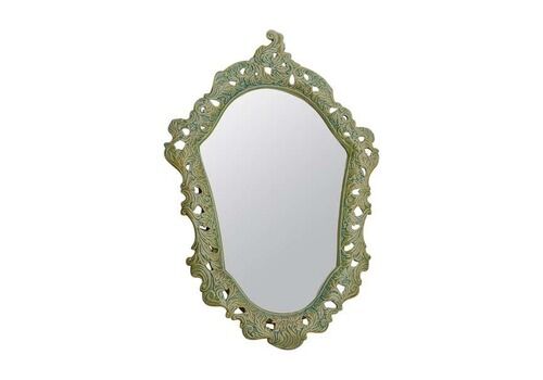 Green Wall Mirror In Pop Art Baroque Ceramic 1950s Made In Italy