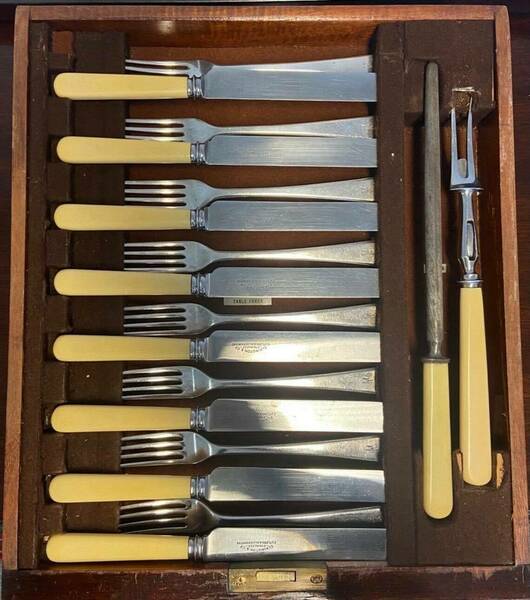 Antique Elkington Plate Canteen With Cutlery Set 86