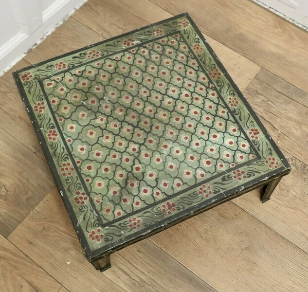 Hand Painted Indian Folk Art Stand Or Low Table photo furniture