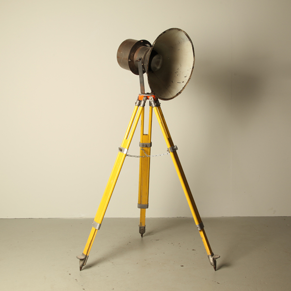 Industrial Tripod Floor Lamp Yellow
