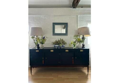 Large Black Mid Century Sideboard/Tv Unit/Black Elegant Sideboard