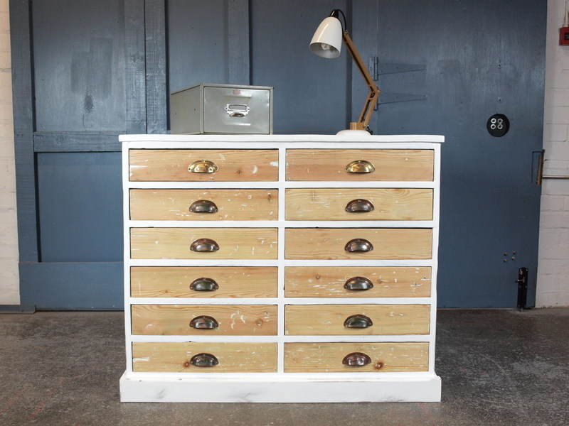 Antique Vintage Industrial Reclaimed Haberdashery Mill Drawers