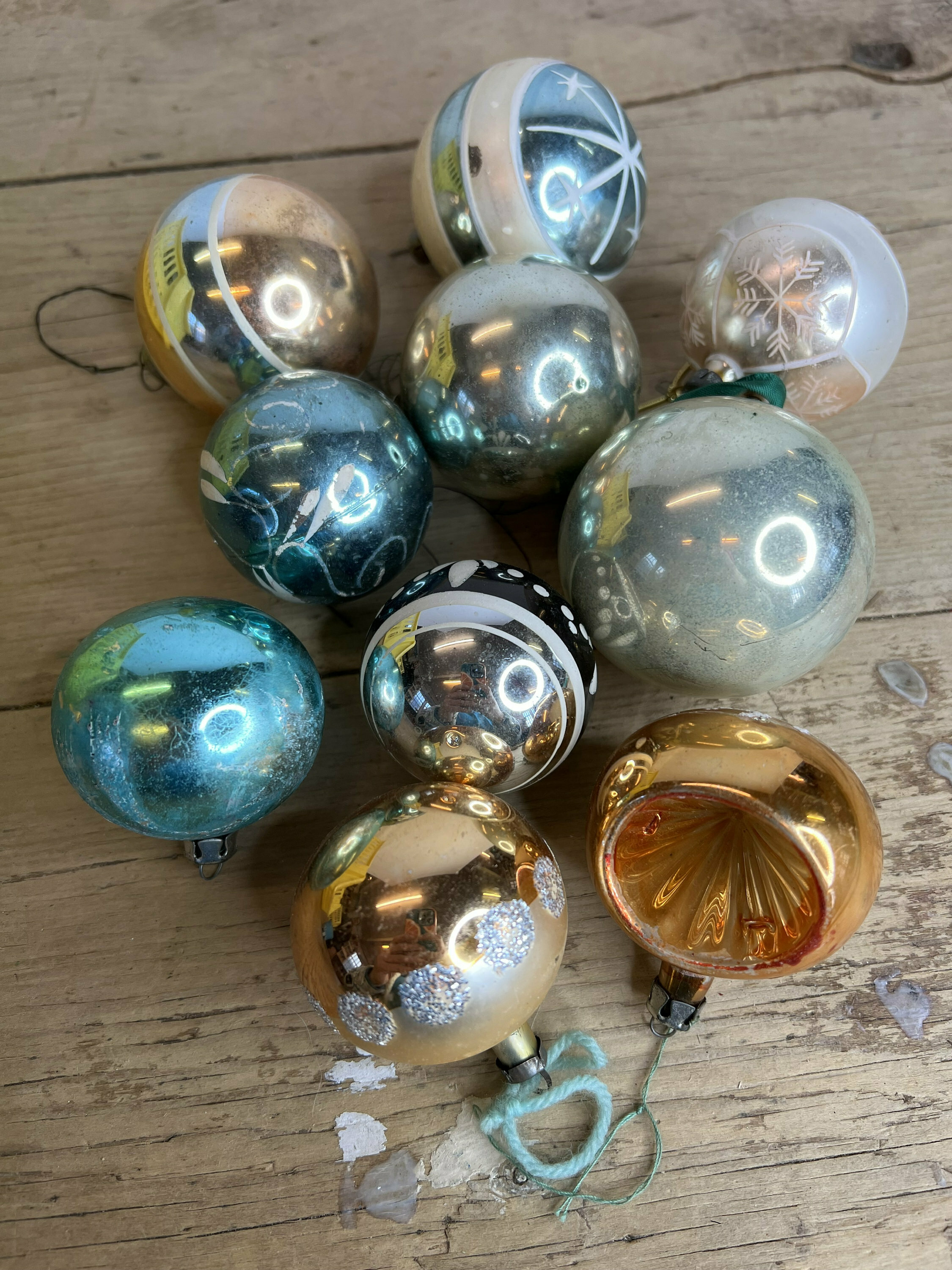 Vintage pastel christmas ornaments Clearance
