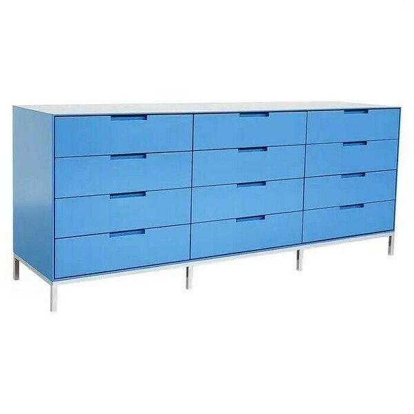 Mid Century Modern Blue Sideboard Vinterior