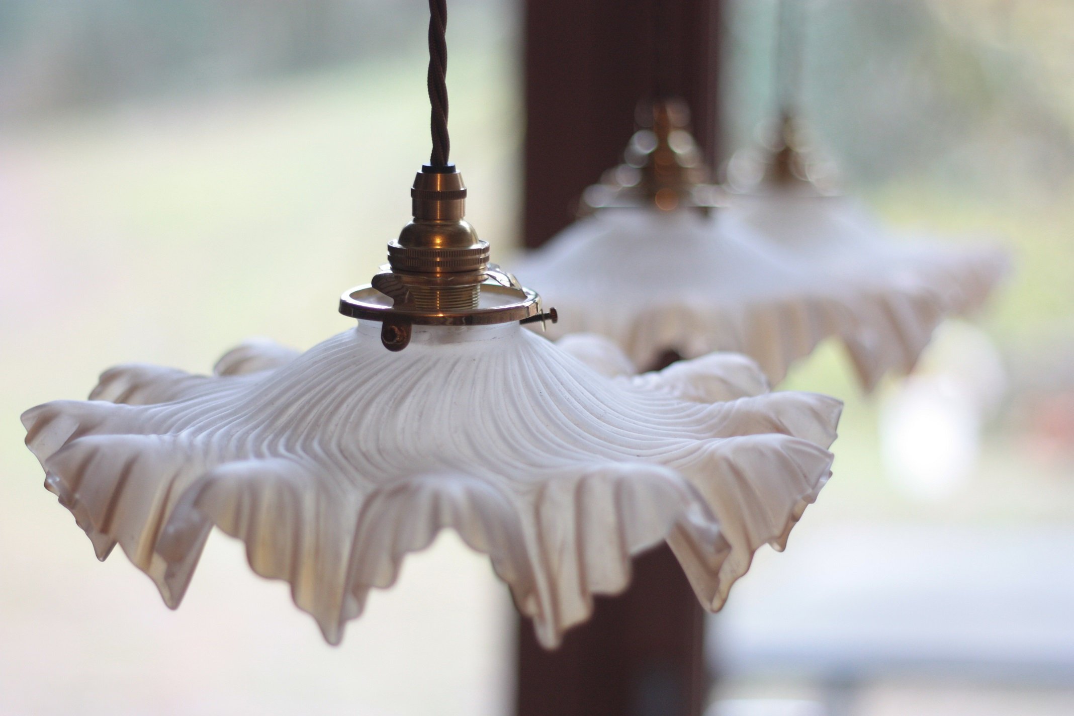 Set Of 3 1930s French Vintage Pink Handkerchief Lampshades, Lampshade