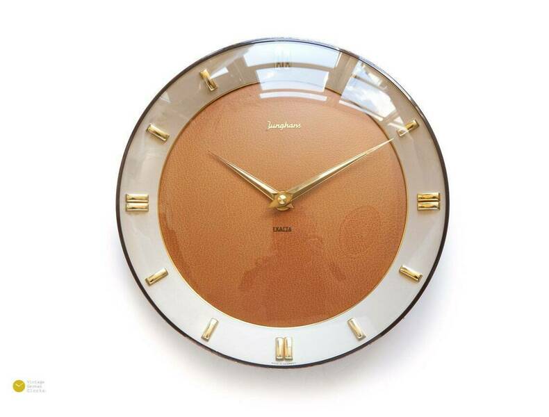 1950s Junghans Mid Century Wall Clock Modernism Art Deco Bauhaus Style