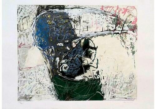 Hand Signed Large Zvi Mairovich Israeli Polish Original Abstract/ Contemporary 1960s Lithograph