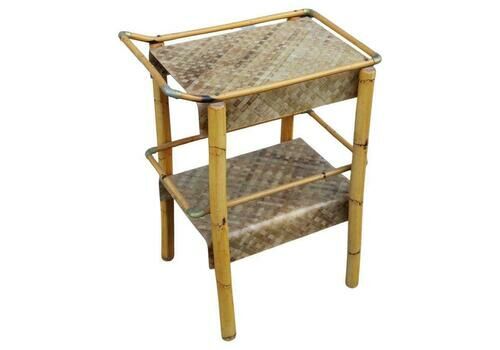 Bar Table In Bamboo And Lucite Italian Design 1970s Style Gabrella Crespi Brass