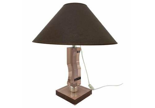 Mid Century Moden Italian Plexiglass And Silver Table Lamp, 1970s