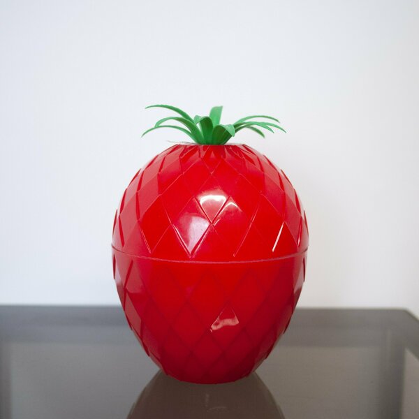 French Vintage Retro Red Plastic Pineapple Ice Bucket, 1970s Vinterior