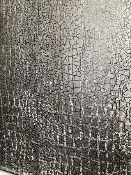Unique Silver Leaf With Craquelure Animal Print Effect Wall Panel/Abstract Art. photo furniture