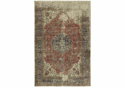Handmade Beige Turkish Vintage Area Rug 210 Cm X 310 Cm