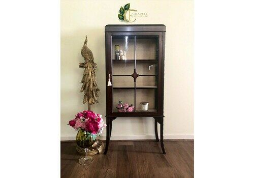 Late 19th Century Antique Edwardian Mahogany Glass Display Cabinet