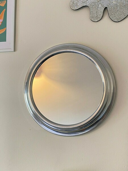 Retro Round Chrome Mirror | Large Wall Mirror | Vinterior