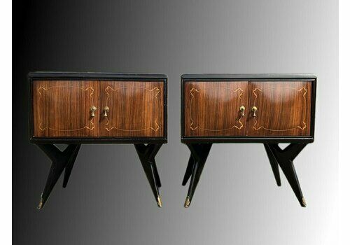 Italian Art Deco Bedside Cabinets In The Style Of Paolo Buffa, 1950s, Set Of 2