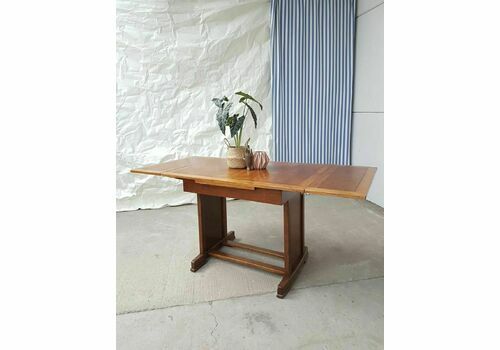 Vtg Early Mid Century Antique Art Deco Extendable Dining Table Retro