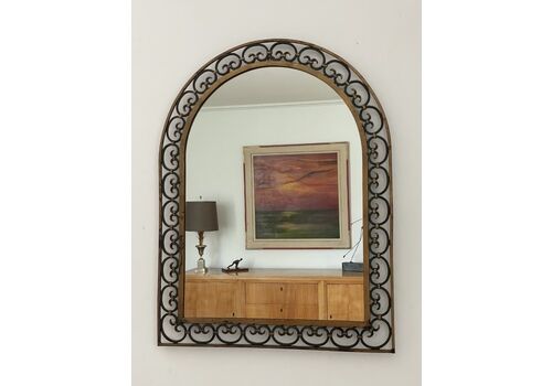 Forged Iron Art Deco Mirror, 1930s