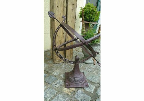 Antique English Garden Style Sun Dial – 55cm Height, Made Of Cast Iron