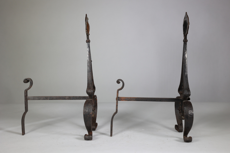 C R Ashbee For The Guild Of Handicraft, Attributed. An Early Pair Of Hand Wrought Iron Fire Dogs photo furniture