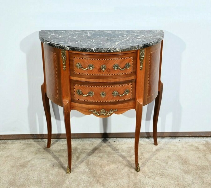 Small Half Moon Chest Of Drawers In Rosewood, Louis XV/Louis XVI Transition Style – 1st Part 20th photo furniture