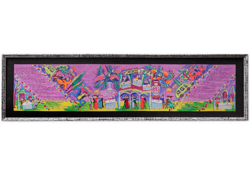 Large, Delightful Russian Outsider Art Painting, 1986