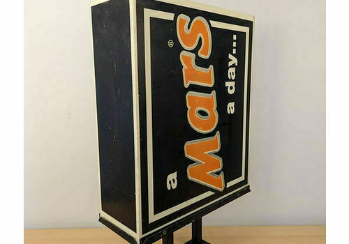A Vintage 1980s Newsagents 'A Mars A Day' Advertising Sign Light/Lamp