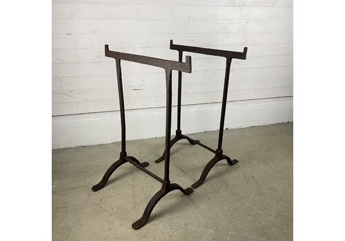 Pair Of Small Antique Wrought Iron Trestles